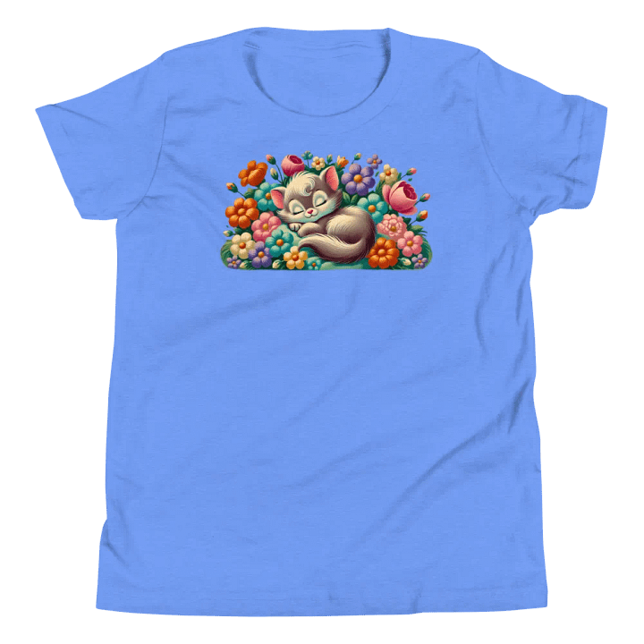 Kitten Sleeping in Flowers Kids T-Shirt product image (15)