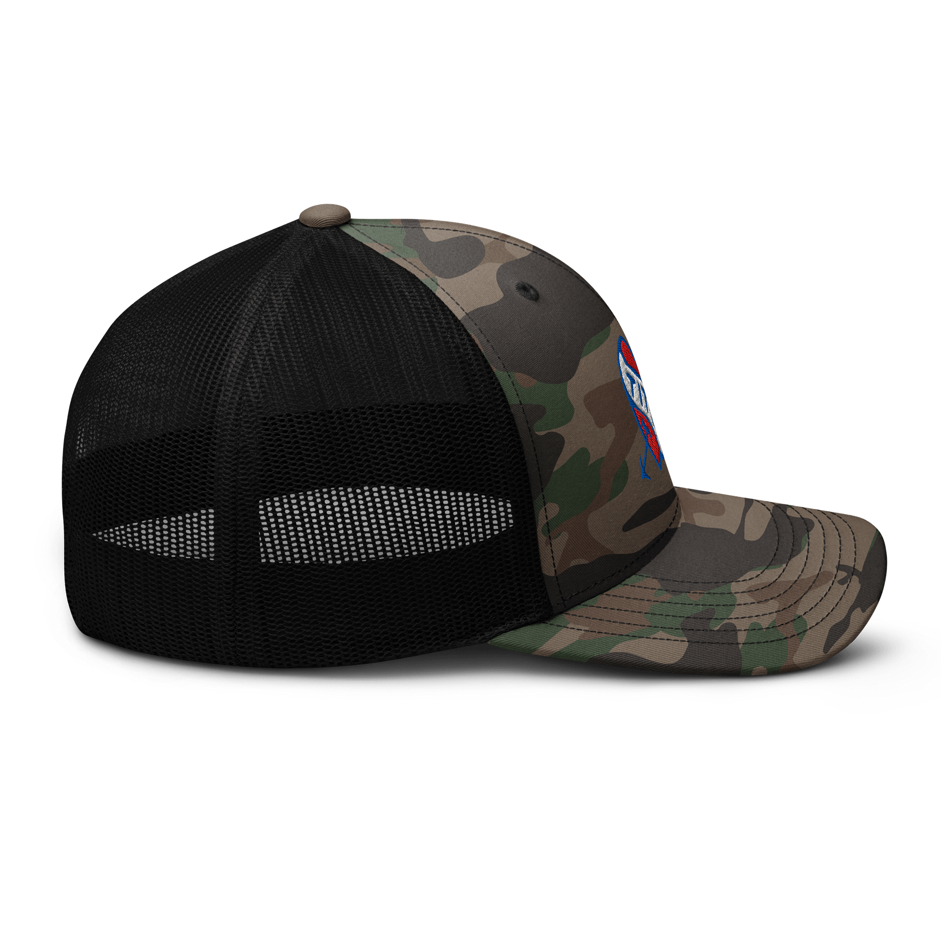 BREAK YOUR HEART Camo Trucker Hat RWB product image (5)