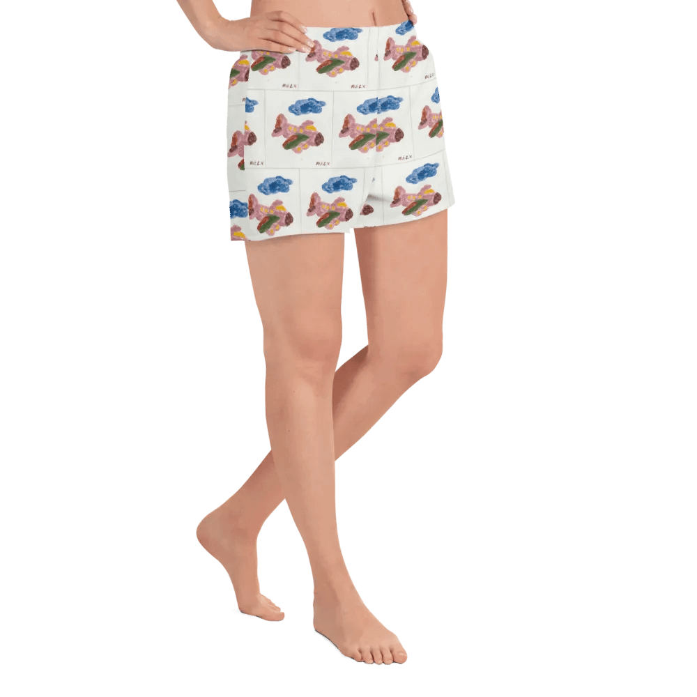 Kid Airplane (All-Over Print Women's Athletic Short Shorts) product image (4)