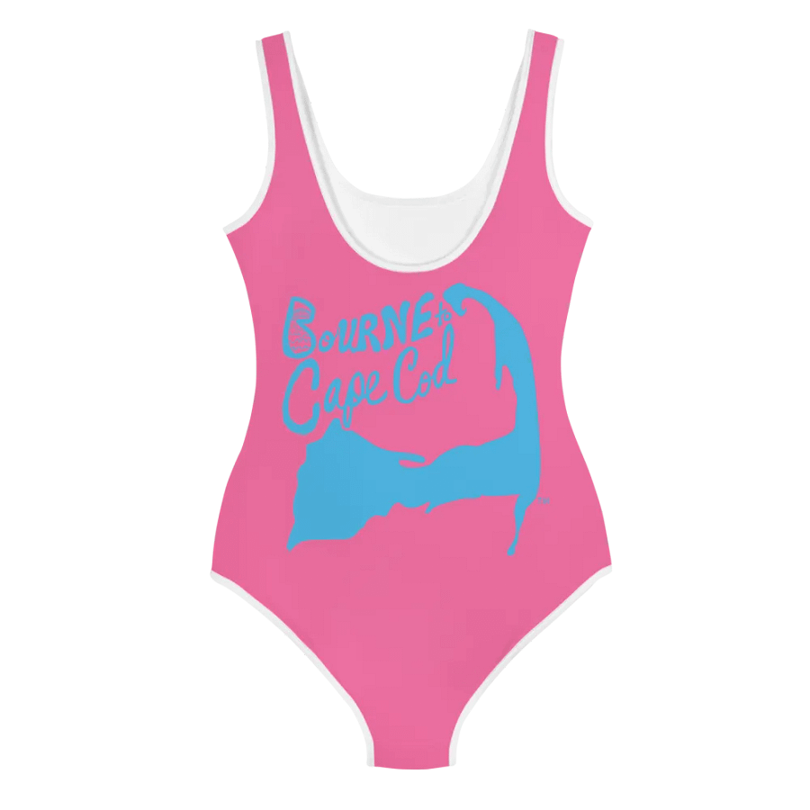 💖Girls' | Youth | Pink Power Wave | BRN.2C.C.™ | Swimsuit 👙| Blue Logos product image (3)