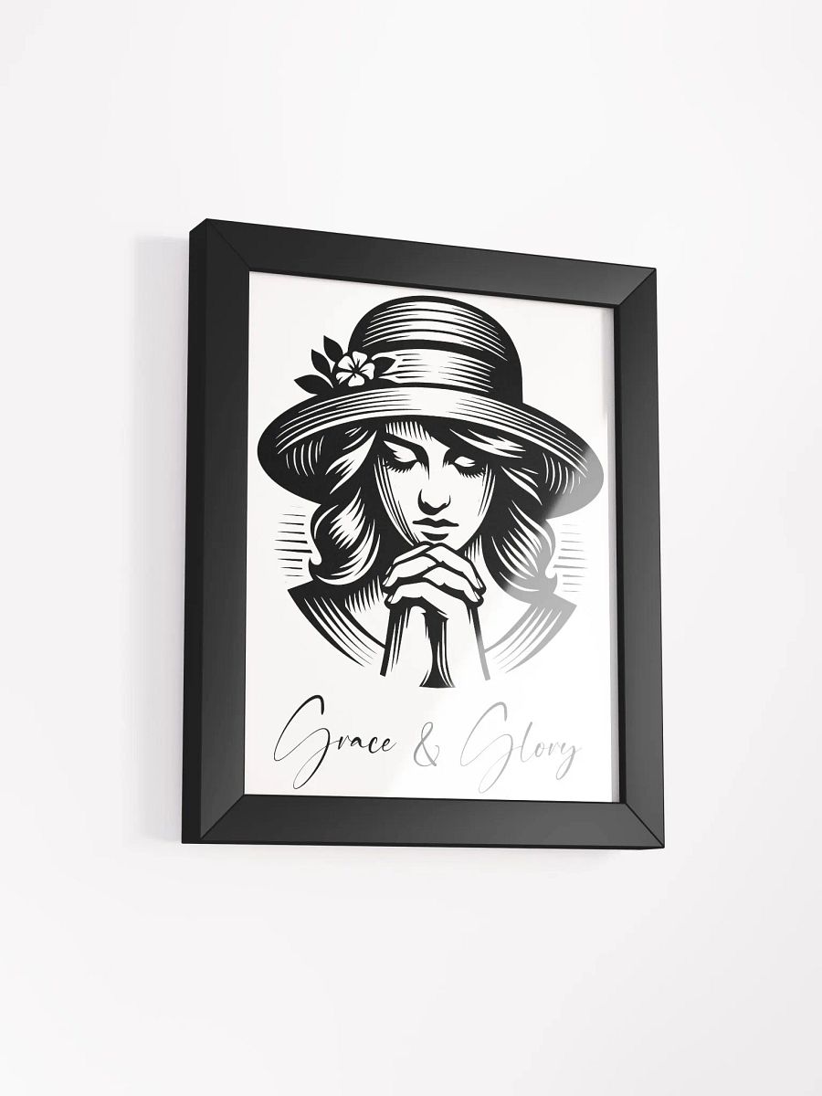 Vintage Elegance – Silhouette Lady in Church Hat (Framed Poster) product image (23)
