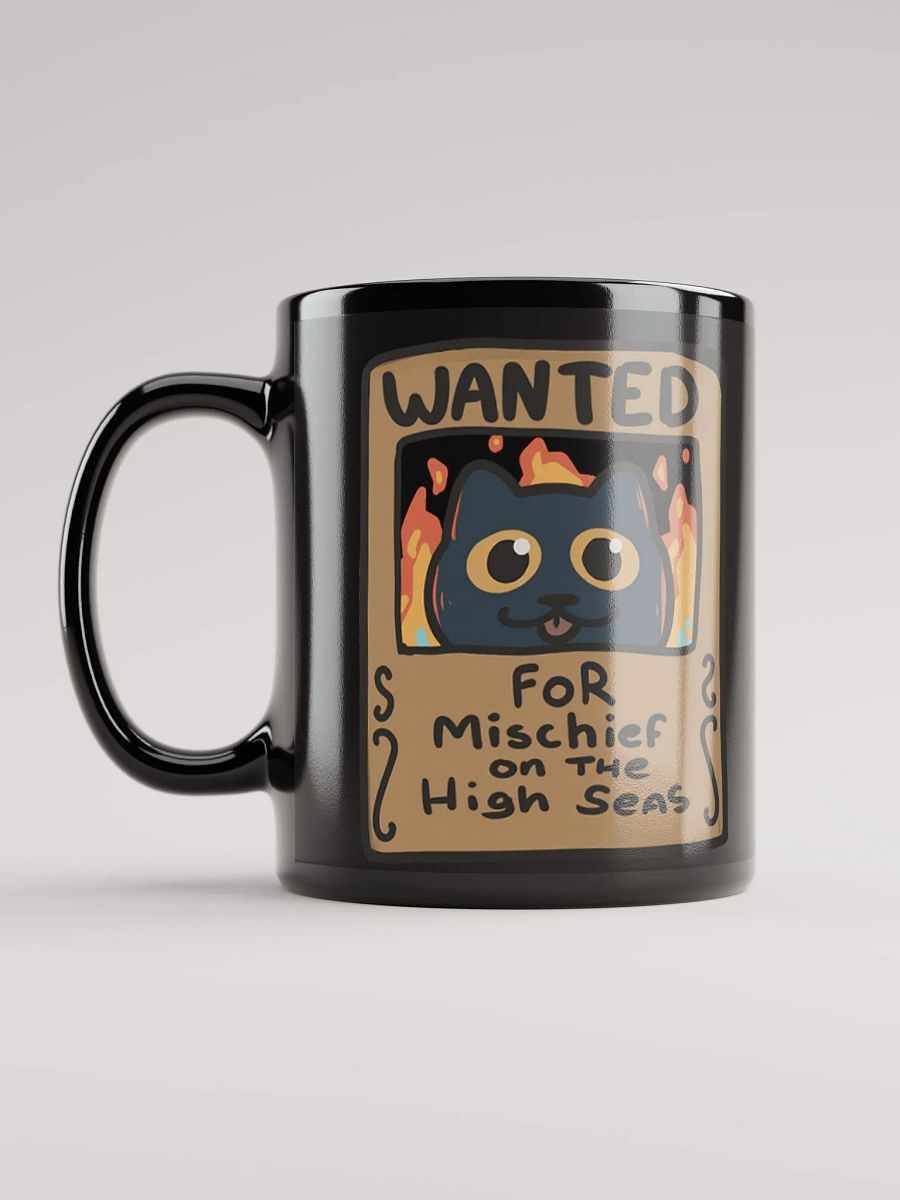 Wanted: Straw Cat Mug – Mischief on the High Seas (Black Glossy Mug Edition) product image (12)