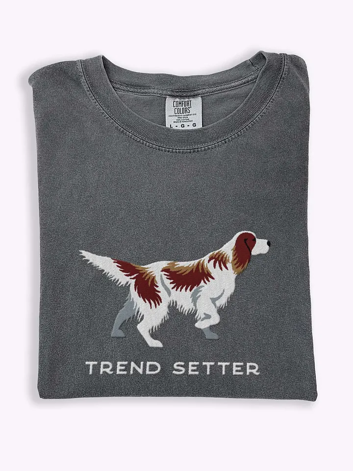 Trend Setter T-Shirt(Embroidered) of an Irish Red & White Setter product image (1)