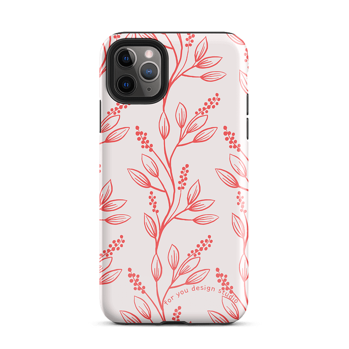 Floral Red Leaves iPhone® Tough Case product image (26)