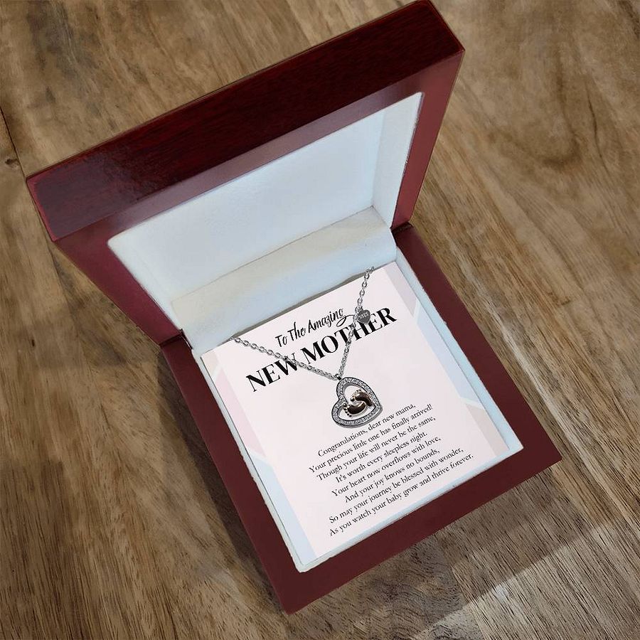 Congratulations New Mama Baby Feet Heart Necklace product image (3)