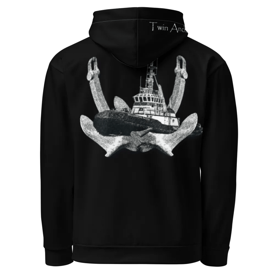 Black Twin Anchor Marco tug Hoodie product image (4)