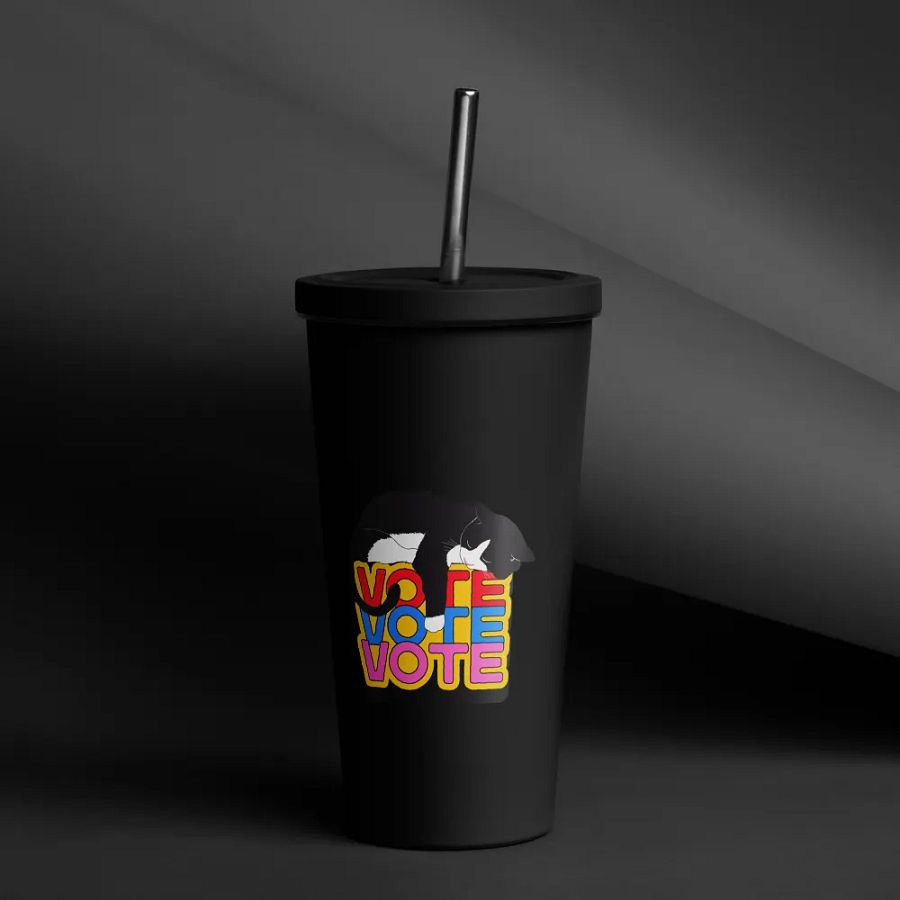 Slumbering Cat Vote Insulated Tumbler product image (3)