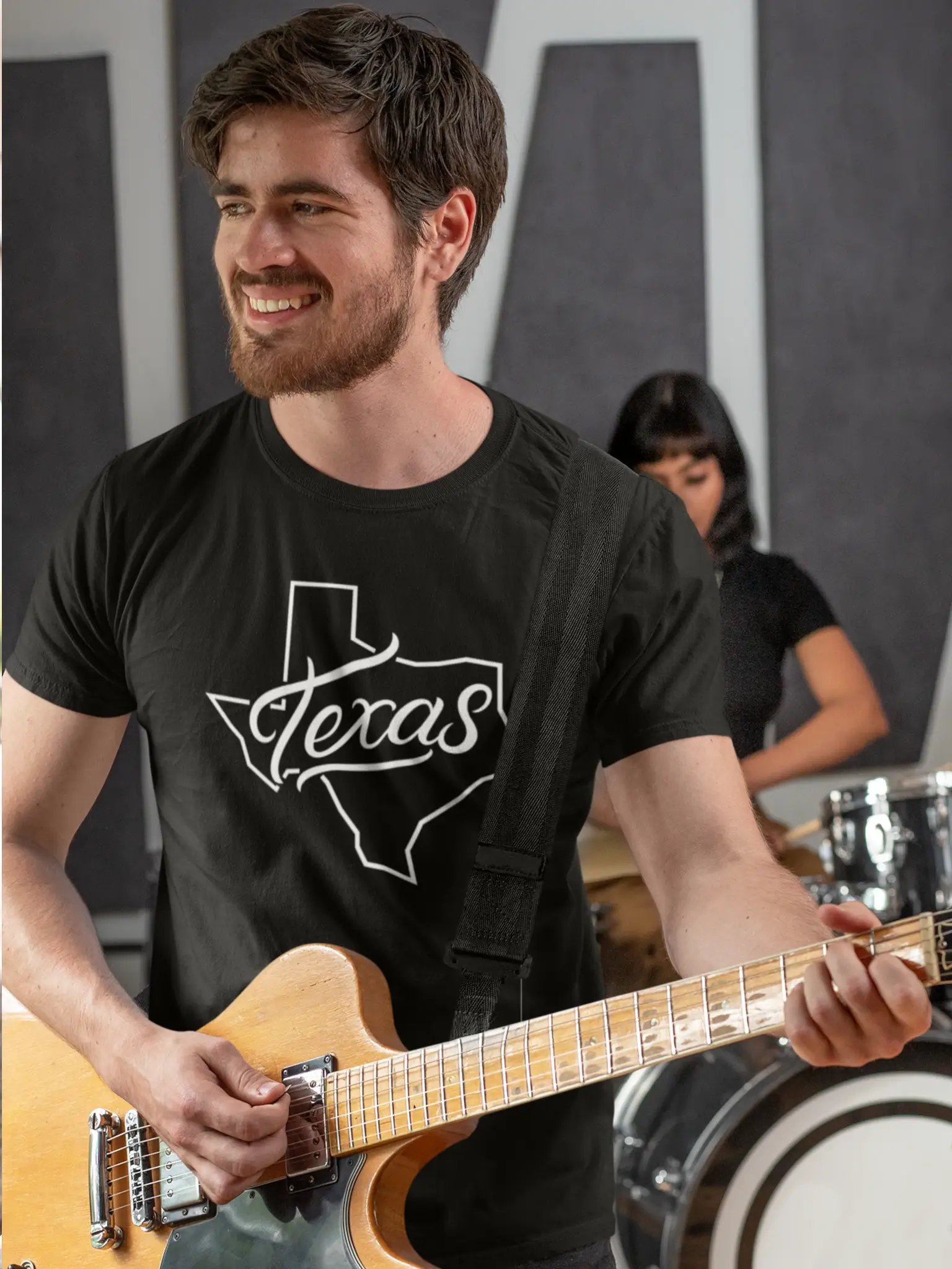 Texas Map Art Dark T-Shirt product image (2)