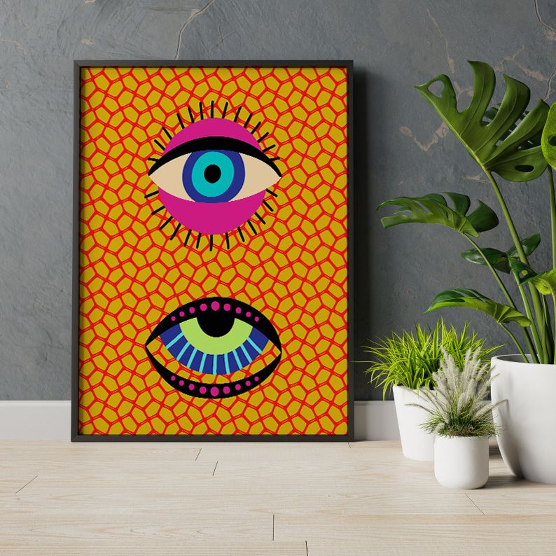 Yayoi Kusama Evil Eyes Maximalist Art Print product image (7)