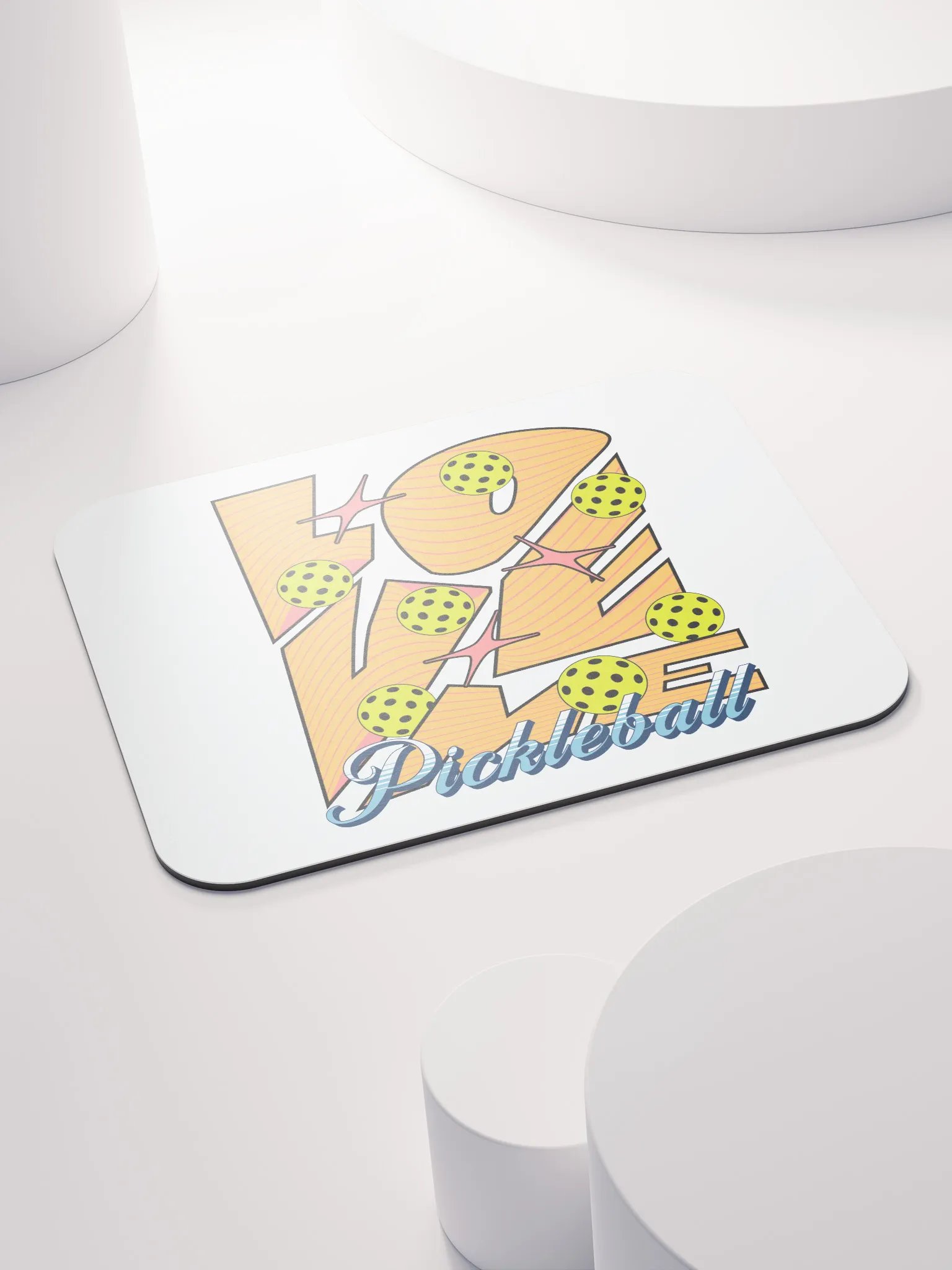 Love Me Pickleball Orange Wood Mouse Pad product image (4)