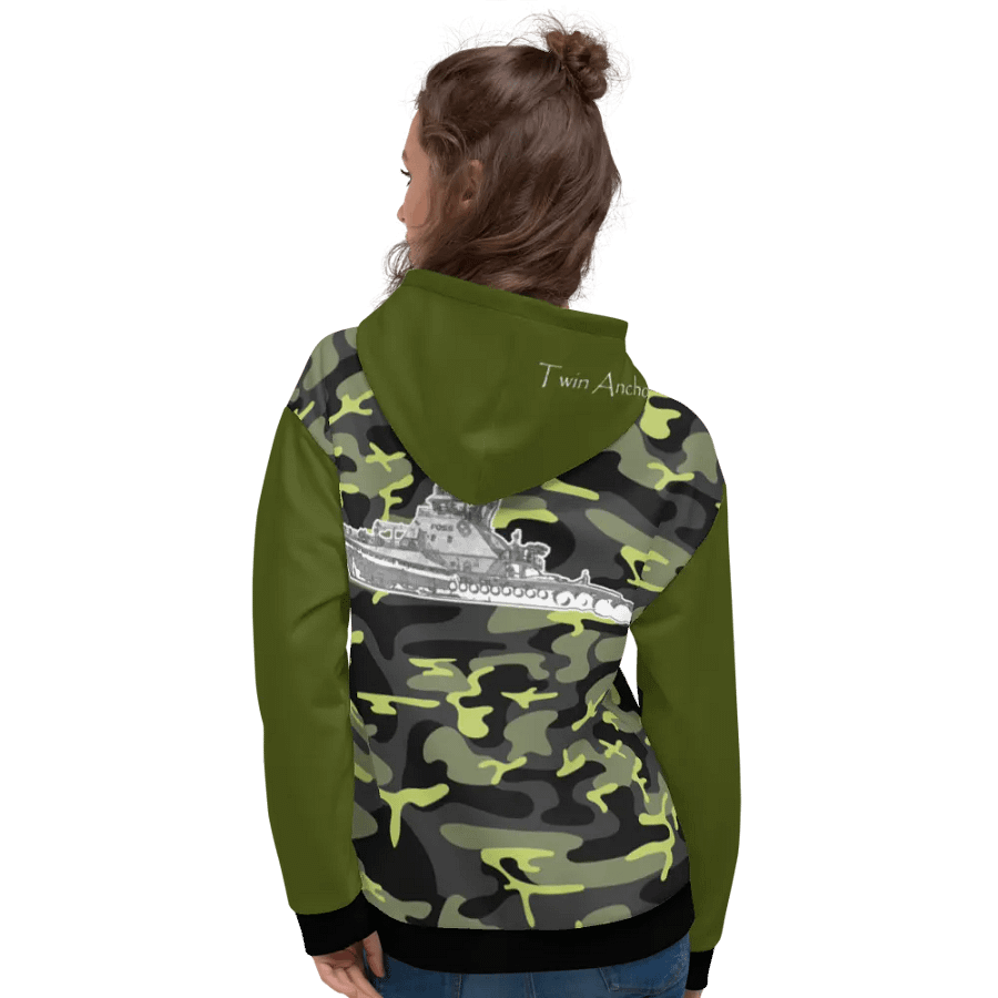 Green & Camouflage Foss tug Sketch Hoodie product image (12)