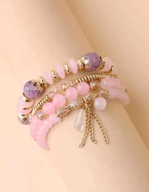 4 PC DECOR CRYSTAL BEADED BRACELET product image (1)