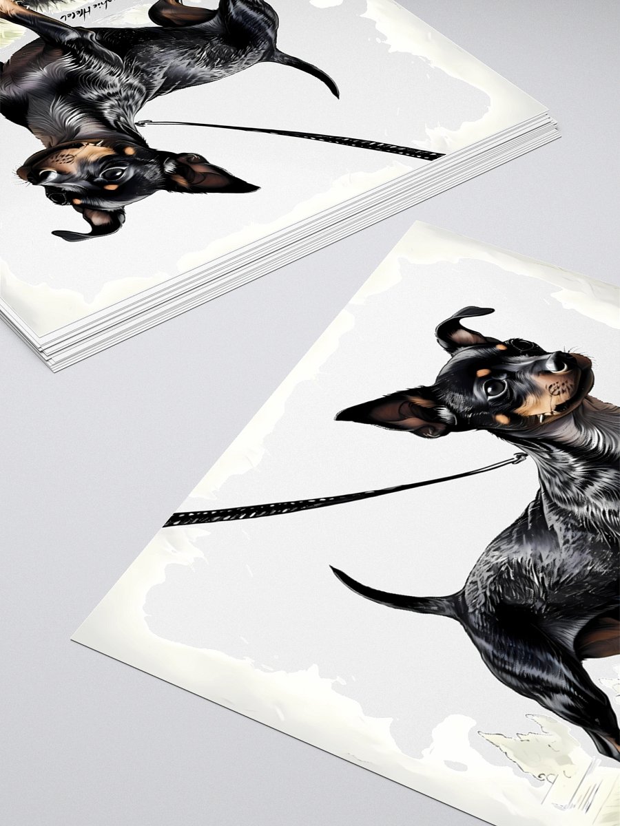 Lancashire Heeler Dog Art | Vintage-Style Portrait with Leash Detail product image (12)