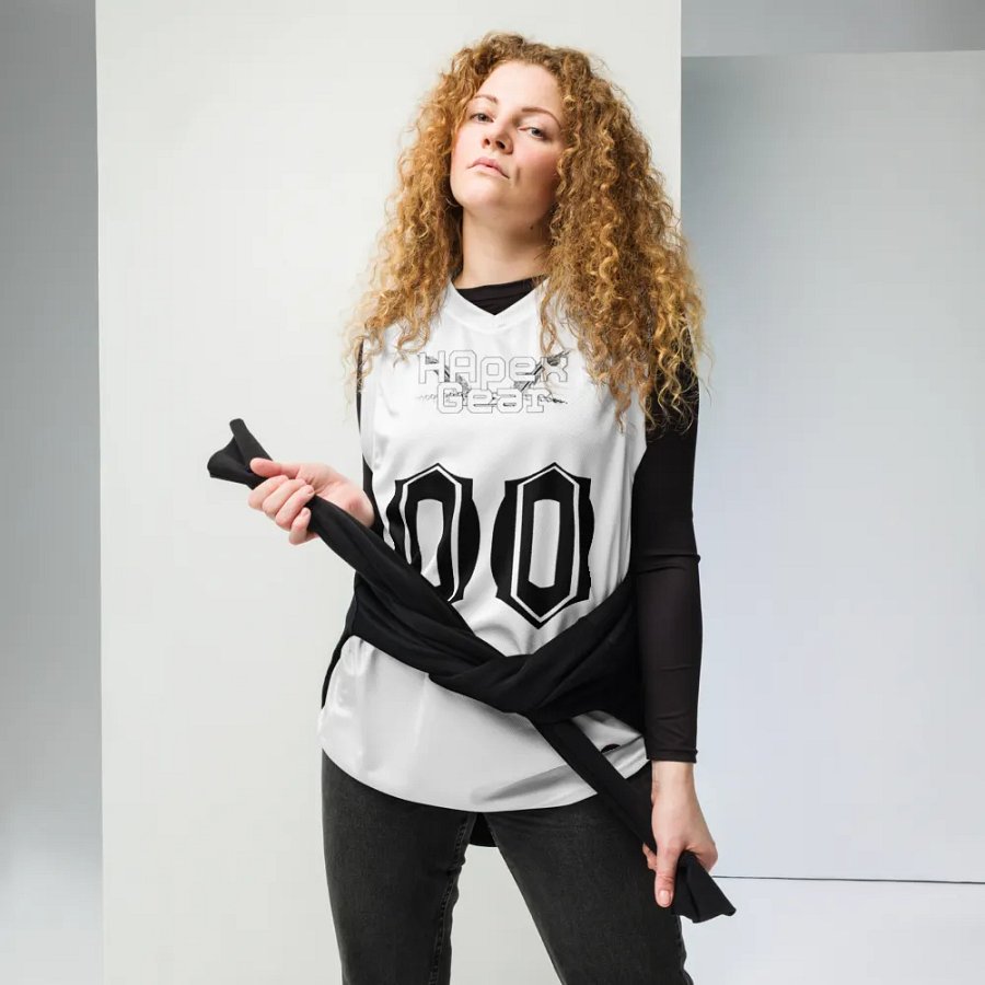 Capital Duranleau - White - Recycled Unisex Basketball Jersey - White HApex Gear Black Logo product image (6)