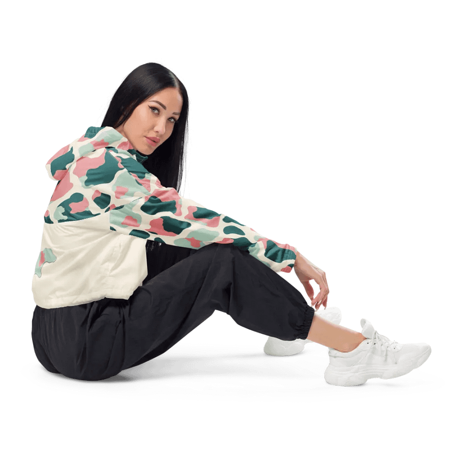 Cow-mouflage Pattern Crop Hoodie Windbreaker product image (6)