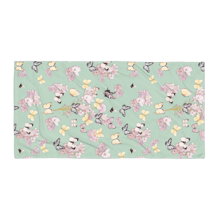 BUTTERFLY GARDEN PASTEL GREEN TOWEL - Schmetterlinge Pastel Handtuch product image (2)