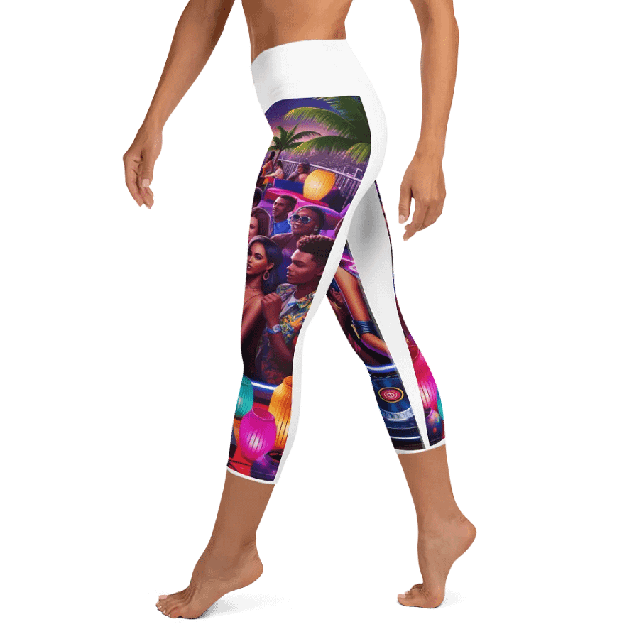 Sunset Rave Party Capri Leggings product image (5)
