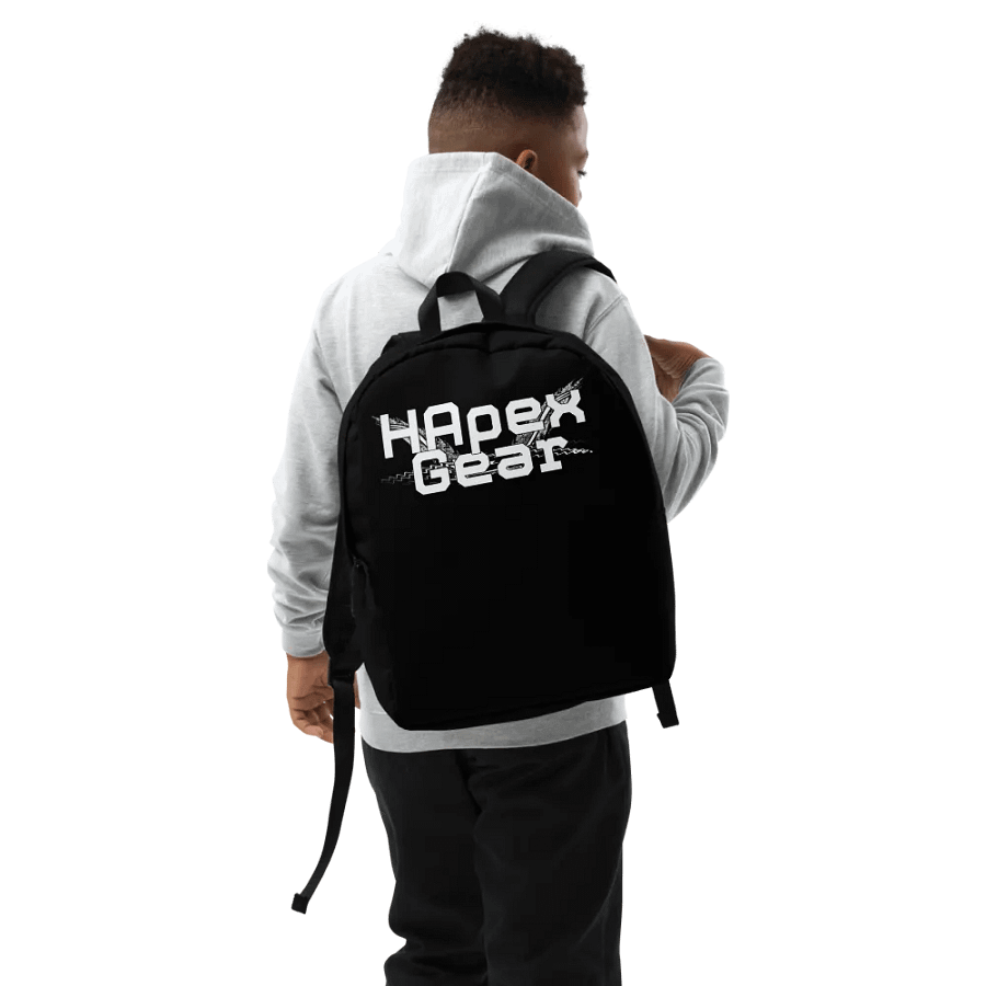 Minimalist Backpack - Black - White HApex Gear White Logo product image (9)