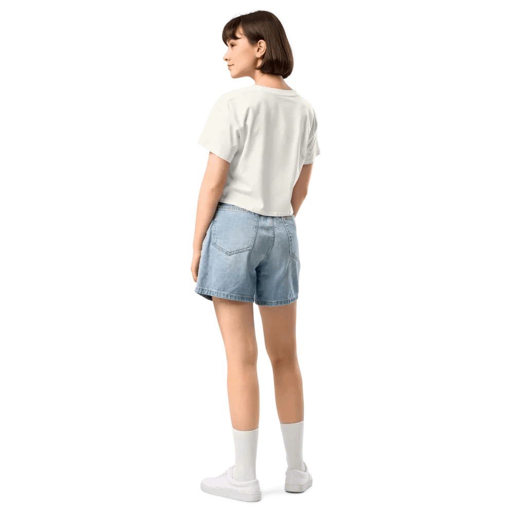 EXCLAIMING MENTALLY (L.C., lake) embroidered cotton crop top product image (7)