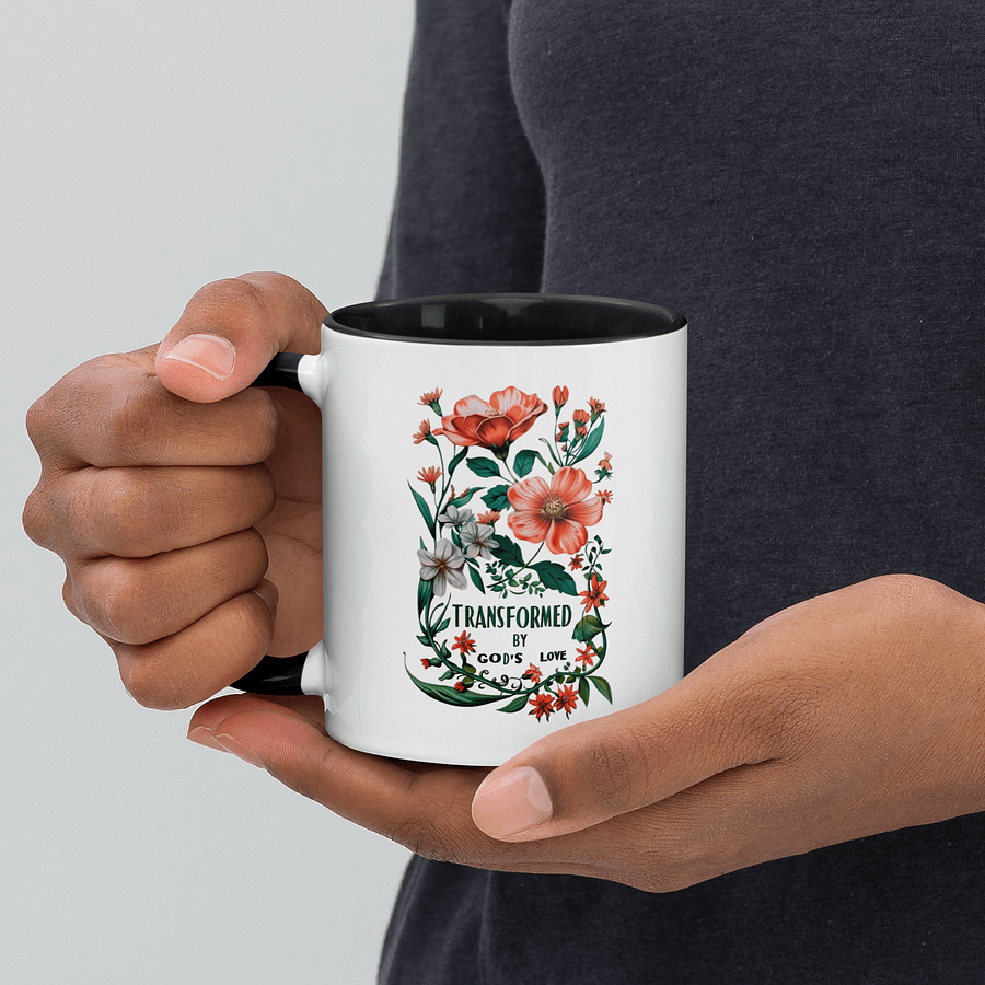 Transformed By God's Love Symmetrical Floral Bliss Ceramic Mug product image (1)