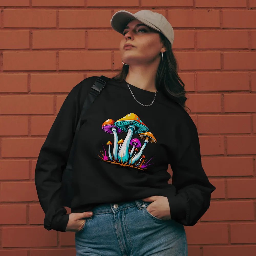 [Groovy Shrooms] Unisex Premium Heavyweight Long Sleeve Shirt product image (8)
