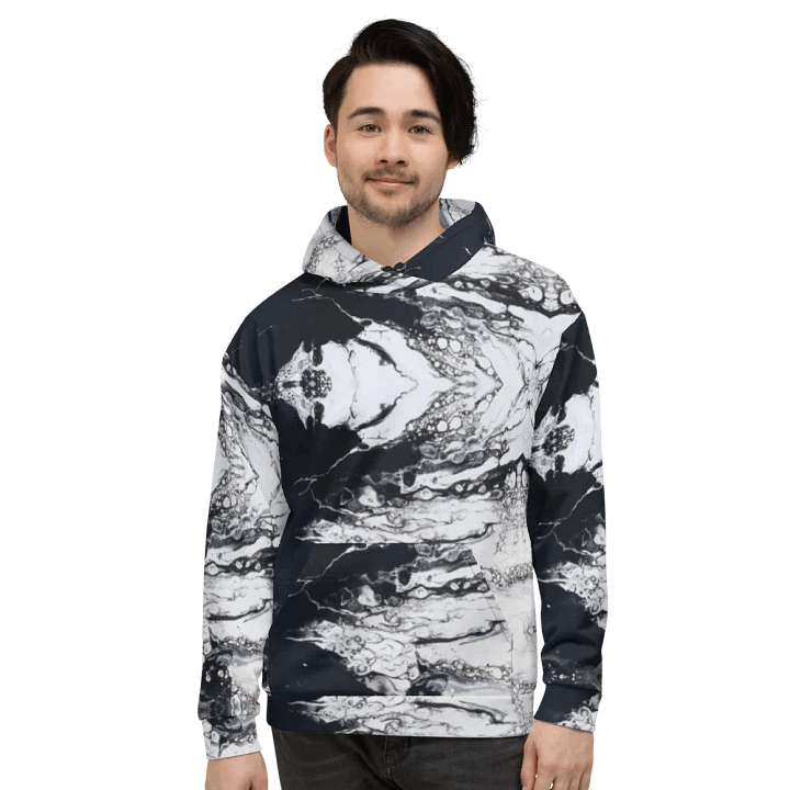 B&W Drip Pour Hoodie product image (1)