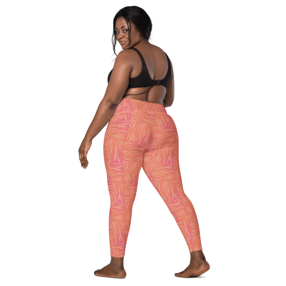 Peach All-Over Print Leggings with Pockets product image (10)