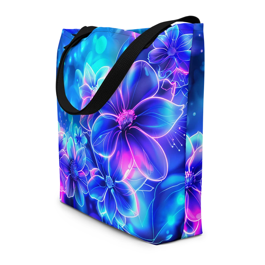 Tote Bag: Unique Stand Out from the Crow Neon Flowers Floral Fashion Design product image (4)