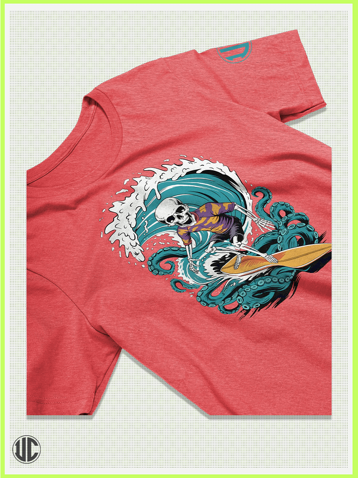 Dead Wave Rider – Skeleton Surf Tee for Streetwear and Beach Vibes product image (2)