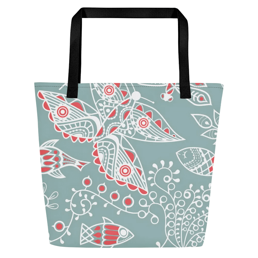 Abstract Butterfly Tote With Pocket Bag #733 product image (4)