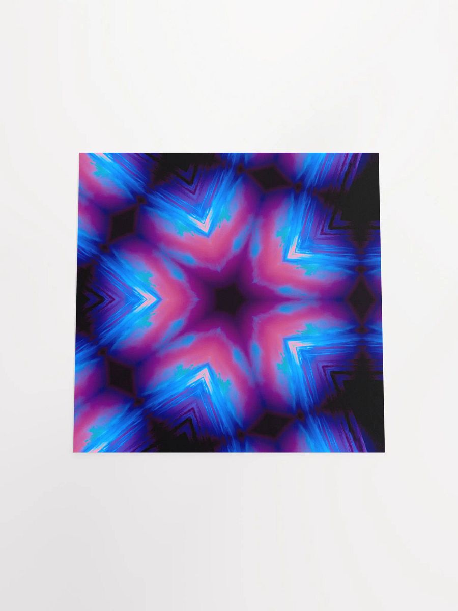 Coastal Kaleidoscope Poster, Strange Summer Sea Star Art, Neon Pink Blue Ocean Home Decor product image (3)