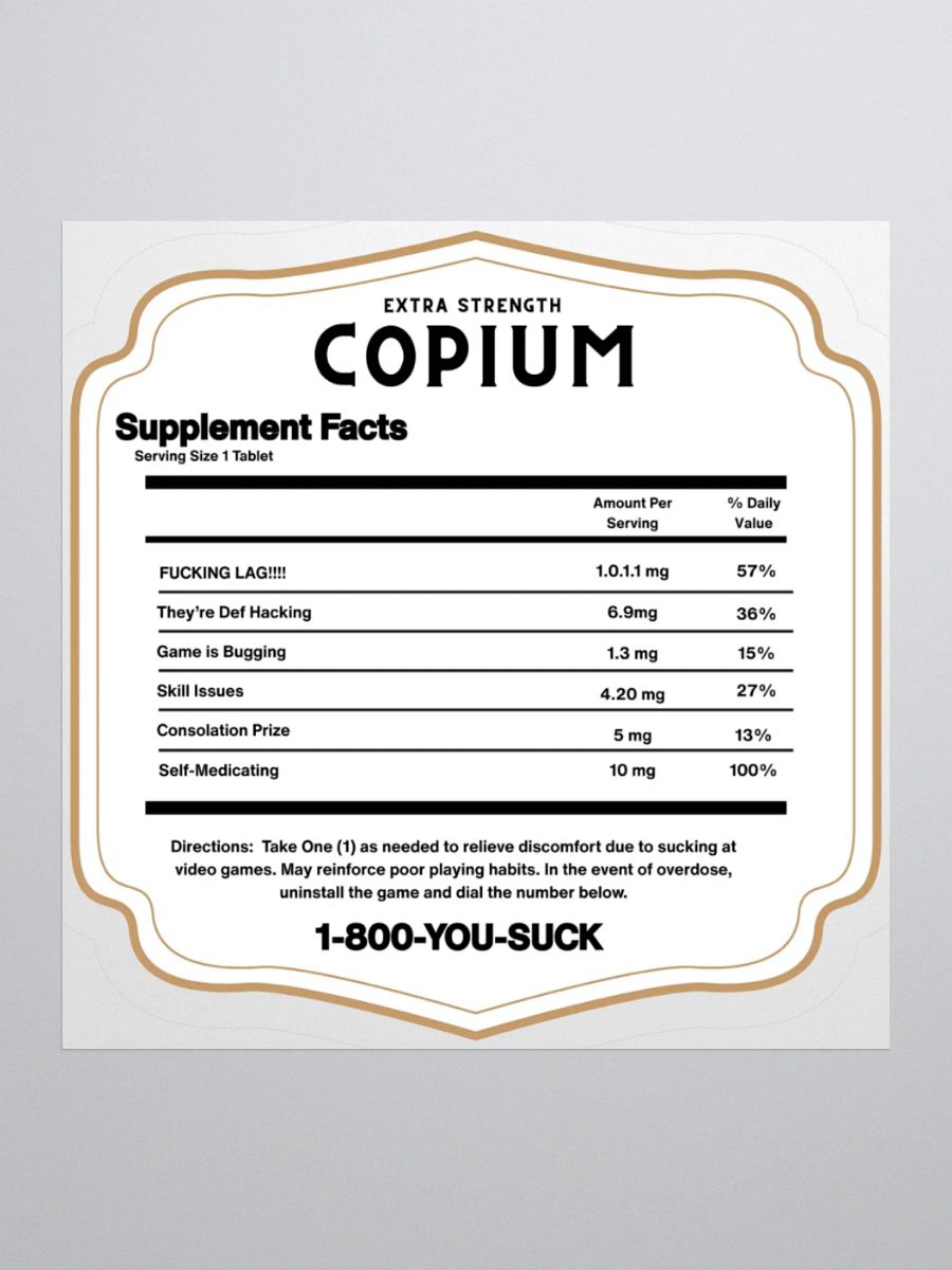 Copium Back Label Sticker product image (1)