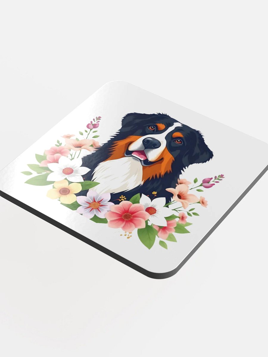 Floral Bernese Mountain Dog Cork Coaster product image (4)