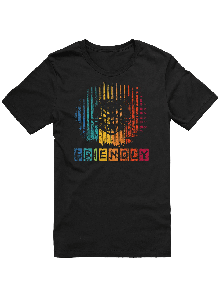 Sarcastic “Friendly” Cat Tee – Retro Modern Vintage Grunge Graphic for Cat Lovers product image (8)