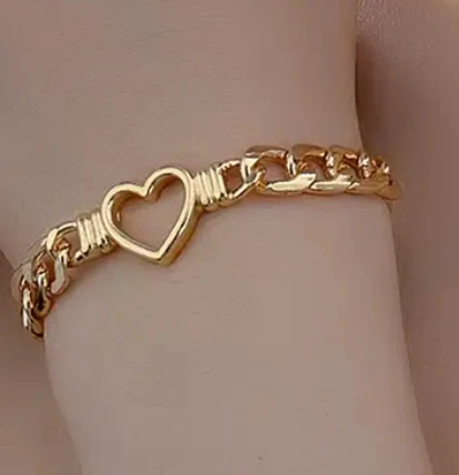 FASHION DECOR 3 PC GOLD OPEN HEART BRACELET SET product image (2)