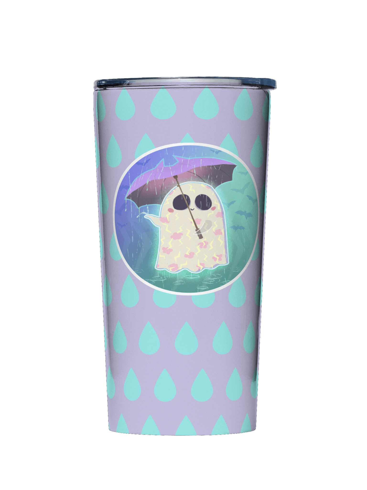 Pastel Little Ghost in the Rain - Stainless Steel Tumbler product image (3)