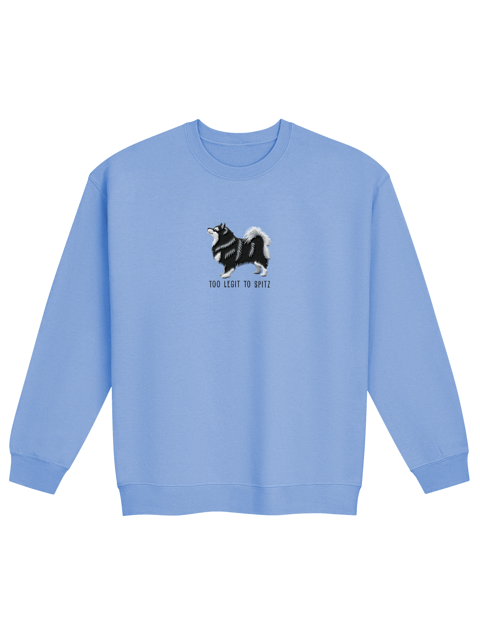 Too Legit to Spitz Sweatshirt (Embroidered) of a Finnish Lapphund(Black & White) product image (1)