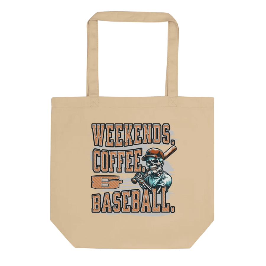 Weekends Coffee And Baseball Skeleton Warrior Eco Tote product image (1)