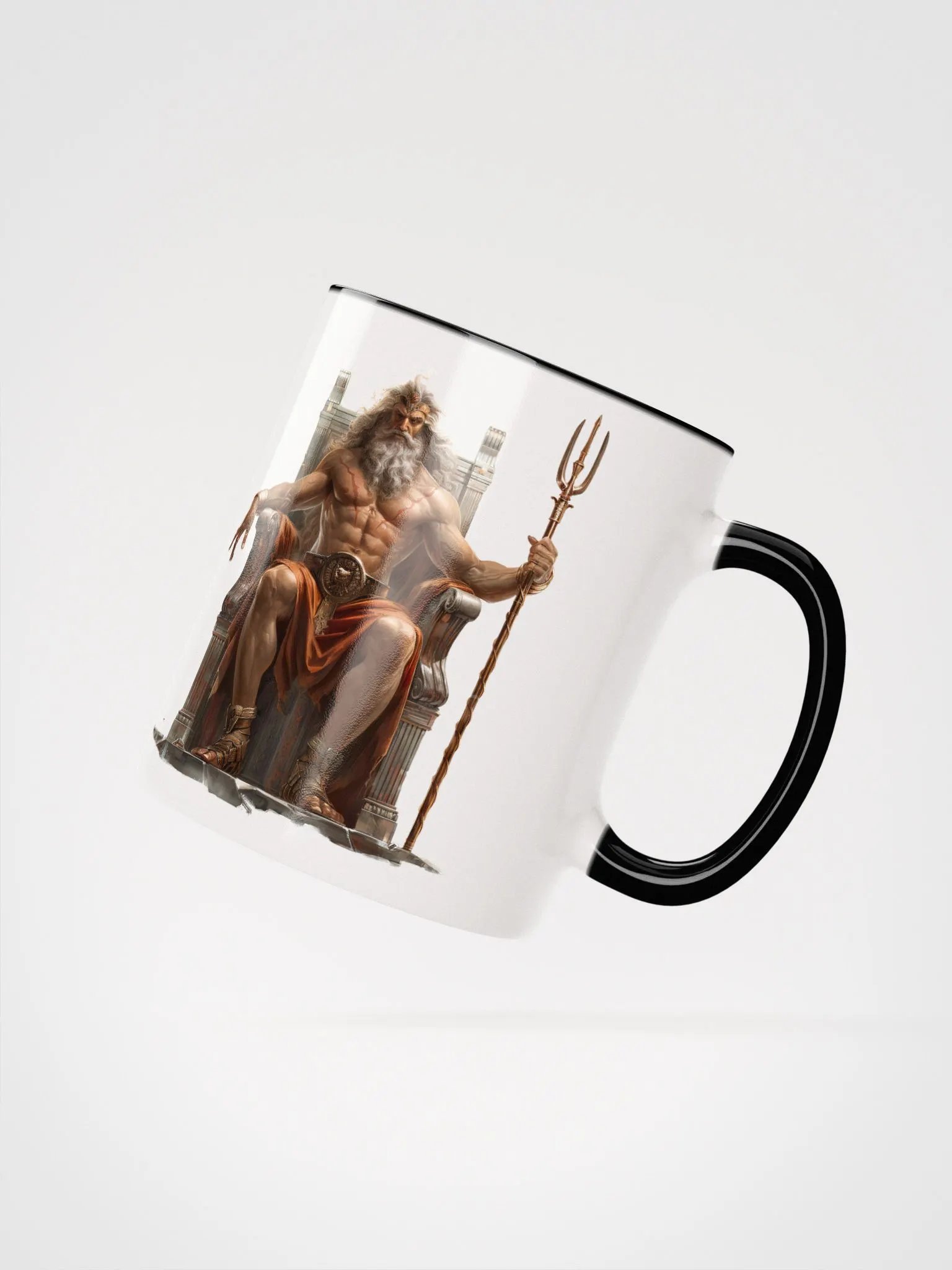 Poseidon - The God of the Oceans Ceramic Mug with Black Color Inside product image (3)
