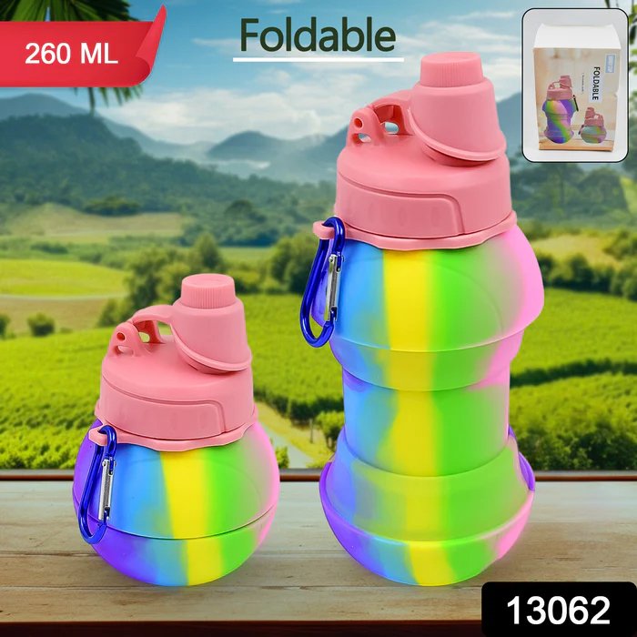 Flexible Collapsible Silicone Sports Water Bottle (260 ML / 20 CM Folding) product image (1)