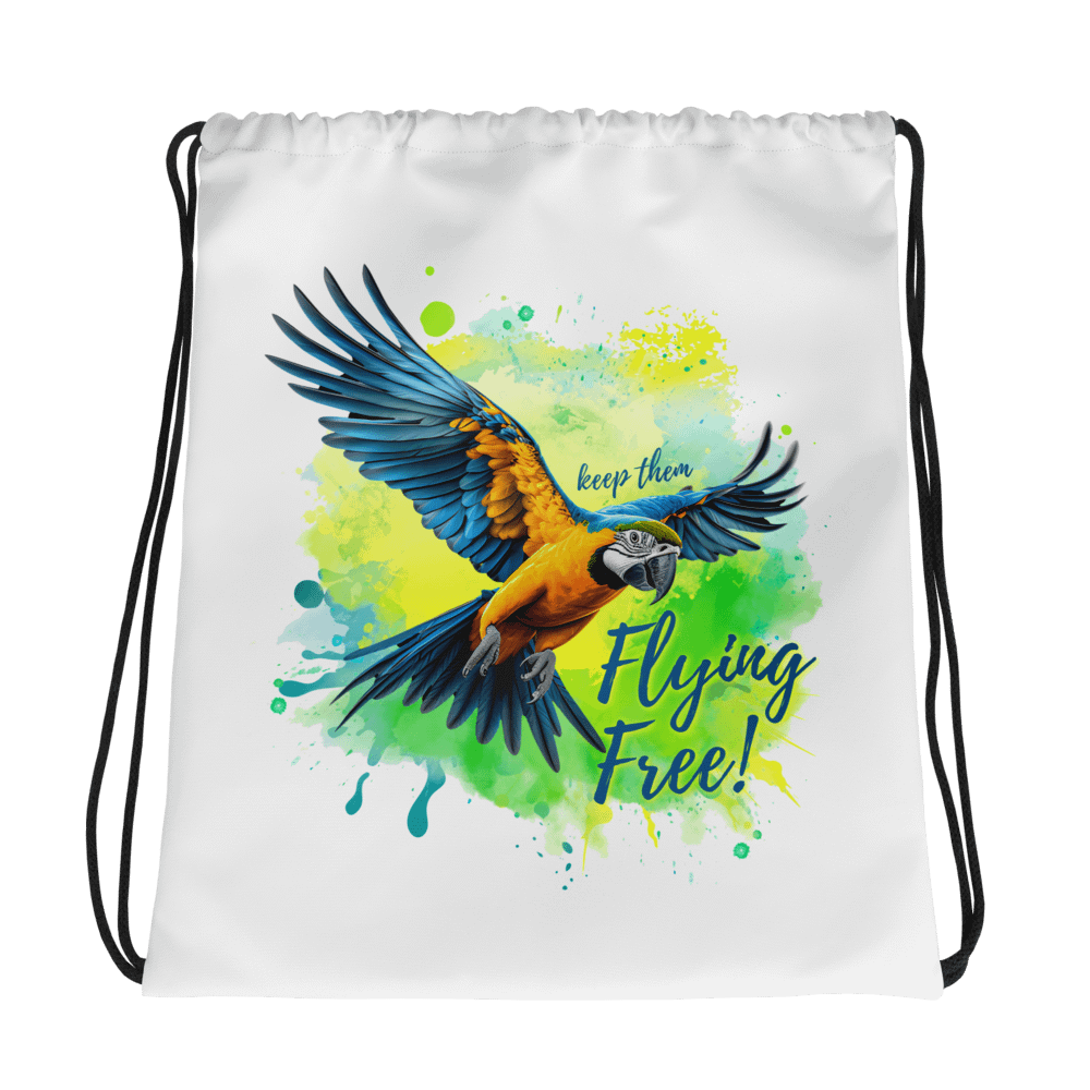 Keep them Flying Free All-Over Drawstring Bag product image (1)