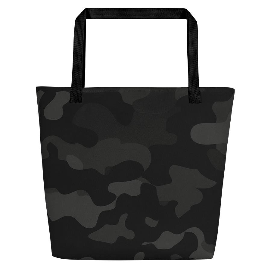 Large Tote Bag w/Pocket black camo product image (3)