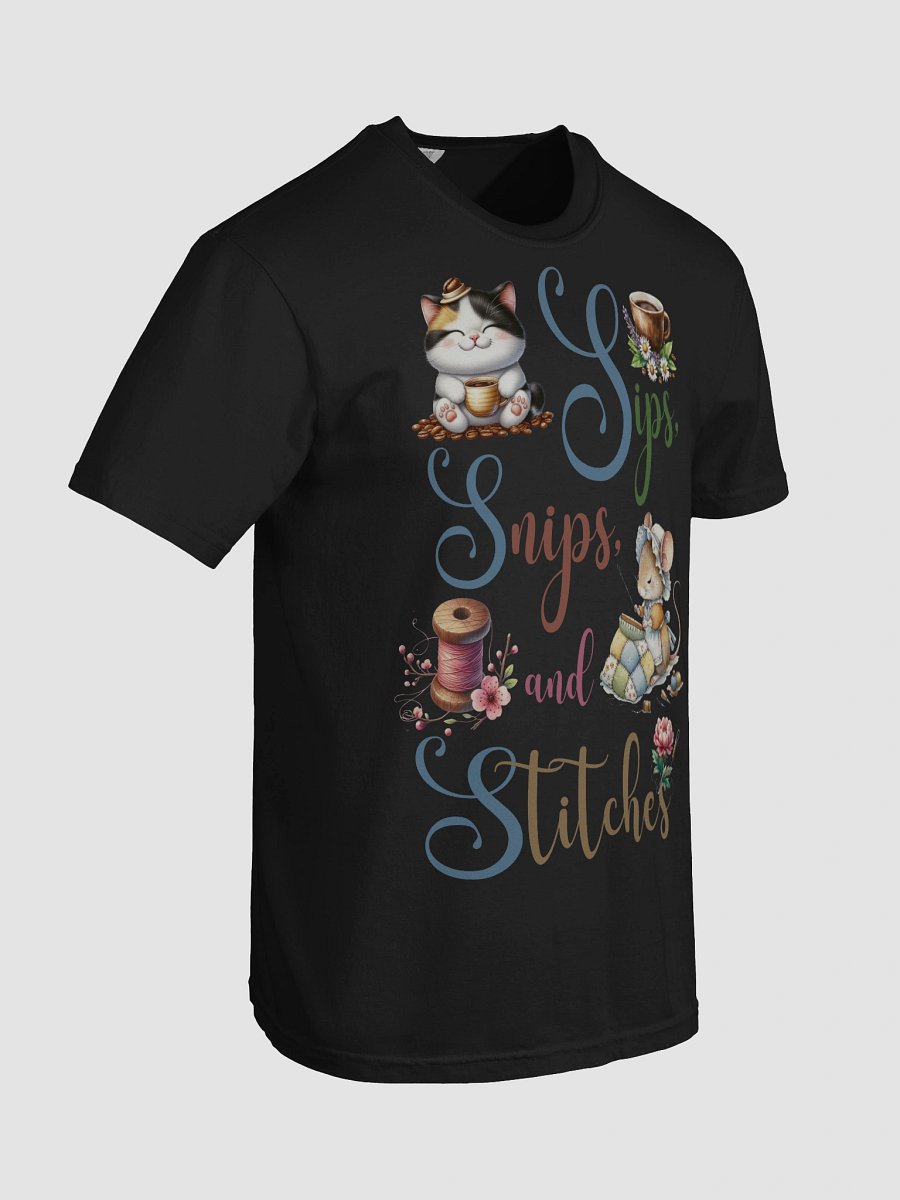 Sips Snips and Stitches Cat Lover T-Shirt product image (7)