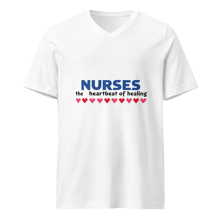 Heartbeat of Healing Nurses V-Neck Tee product image (1)