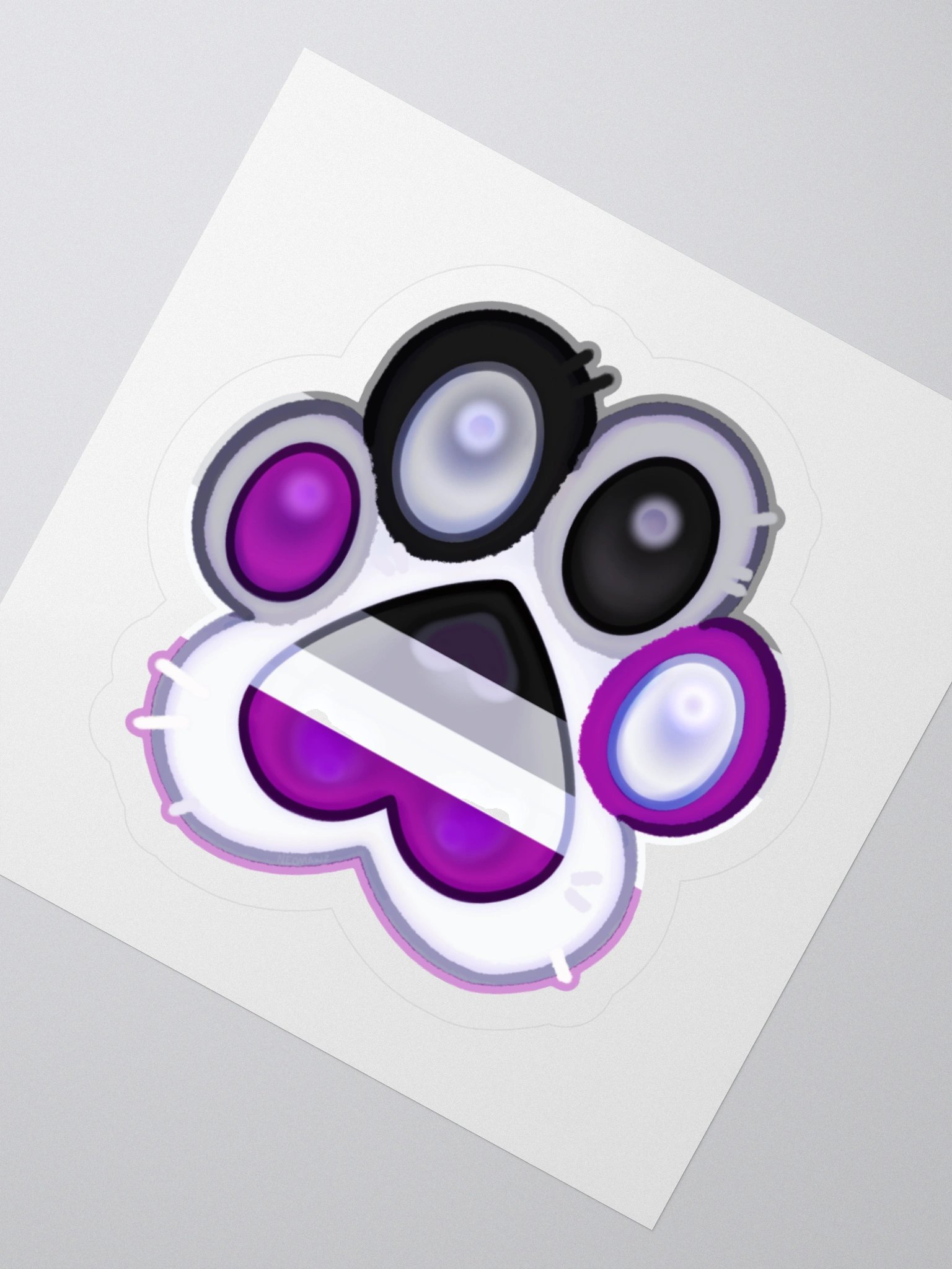 Asexual Pride Paw Print Kiss Cut Stickers product image (7)