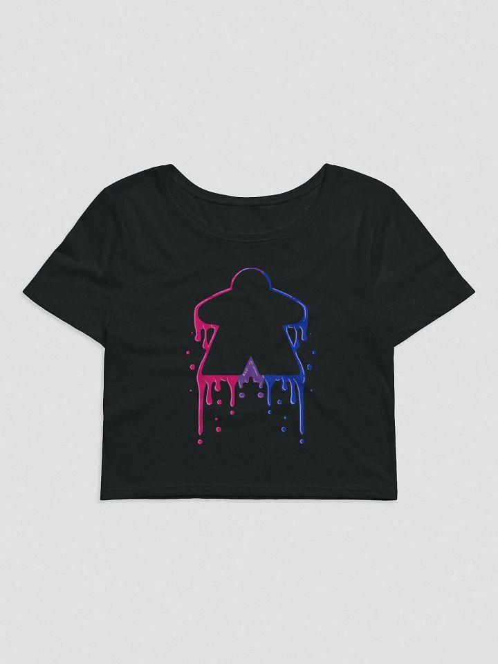 Drippy Bi Pride Meeple Crop Top Shirt product image (2)