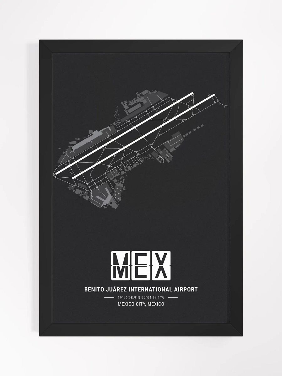 Framed Airport MEX Premium Map On Matt Paper product image (1)