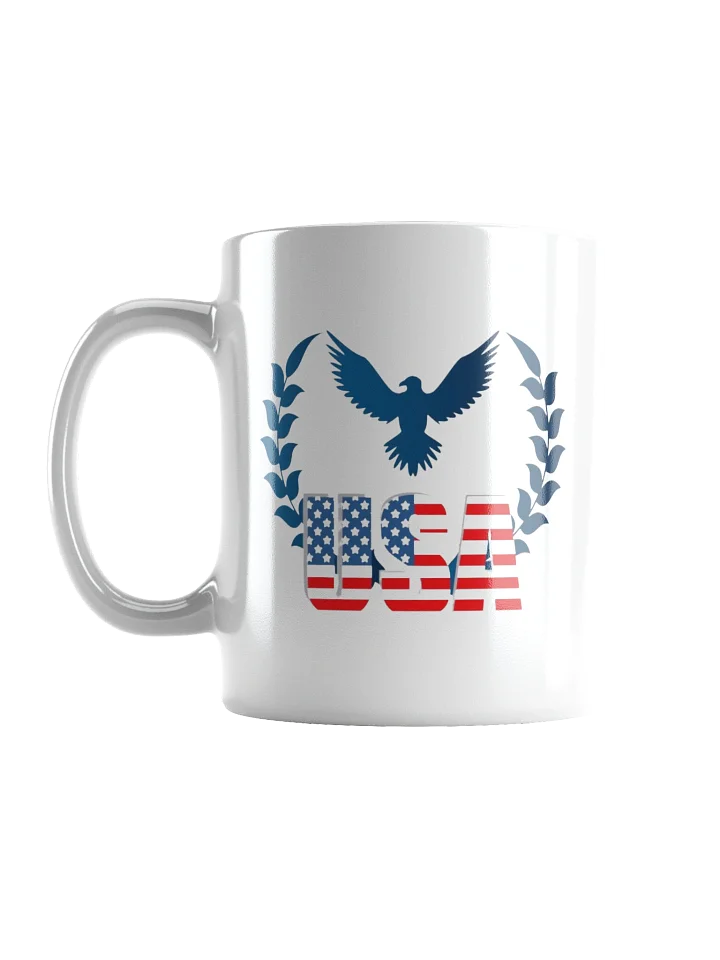 Patriotic Eagle USA Flag White Glossy Mug product image (2)