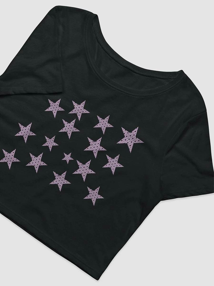 Abstract Pink Stars Ladies Cropped T Shirt product image (4)