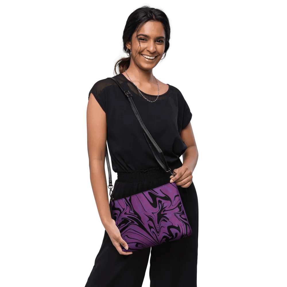 Purple Swirl Flip-Sided Faux Leather Crossbody Bag product image (2)